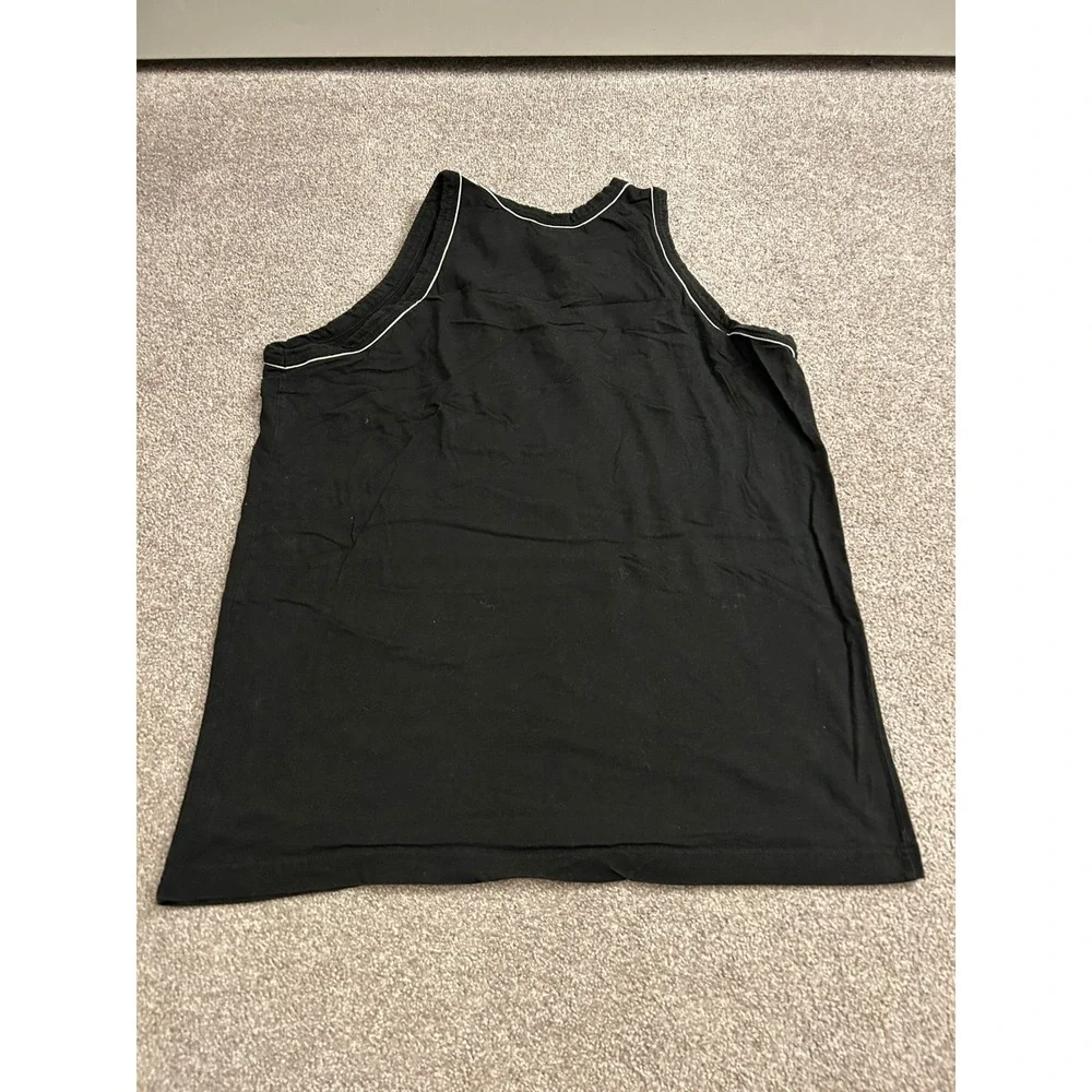 Adidas Tank Top Mens XXL Black Excellent Sleeveless Embroidered Logo Piping